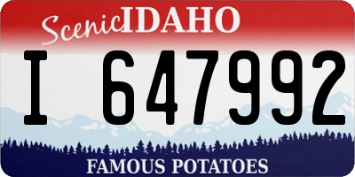 ID license plate I647992