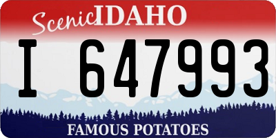 ID license plate I647993
