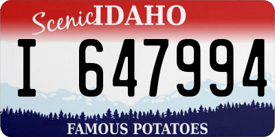 ID license plate I647994