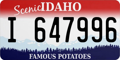 ID license plate I647996
