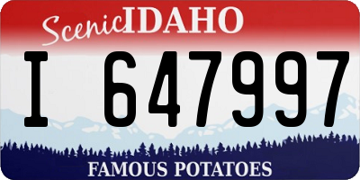 ID license plate I647997