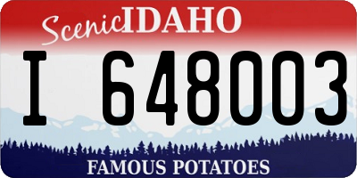 ID license plate I648003