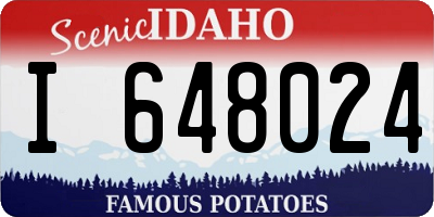 ID license plate I648024