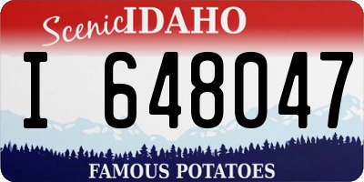 ID license plate I648047