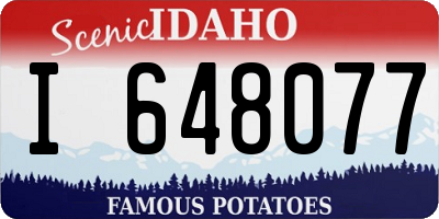 ID license plate I648077