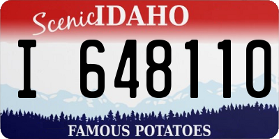 ID license plate I648110