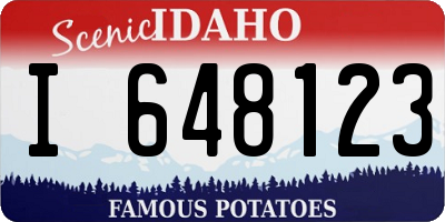 ID license plate I648123
