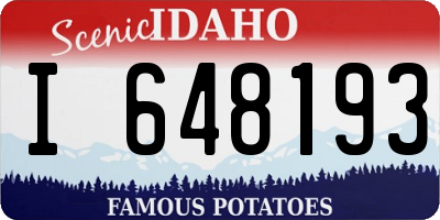 ID license plate I648193