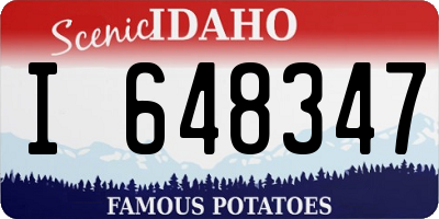ID license plate I648347