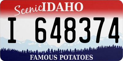 ID license plate I648374