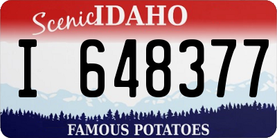 ID license plate I648377