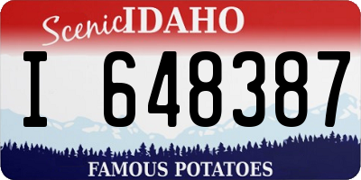 ID license plate I648387