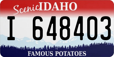 ID license plate I648403