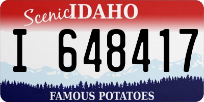 ID license plate I648417