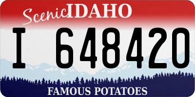 ID license plate I648420