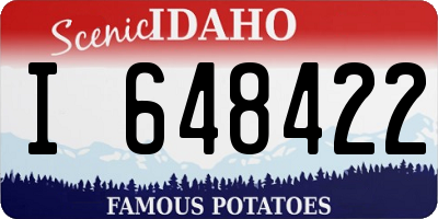 ID license plate I648422