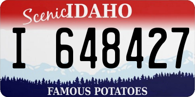 ID license plate I648427