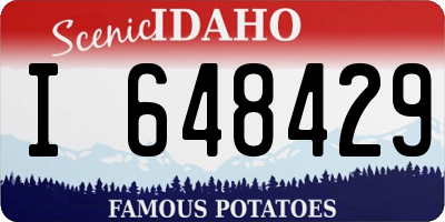 ID license plate I648429
