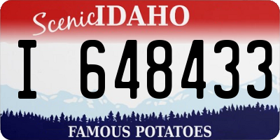 ID license plate I648433