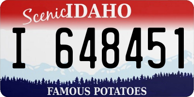 ID license plate I648451