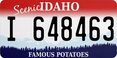 ID license plate I648463