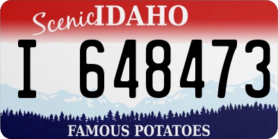 ID license plate I648473