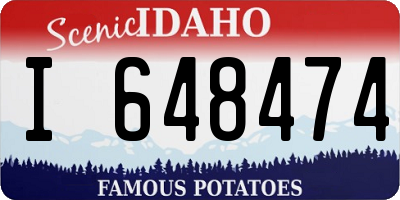ID license plate I648474