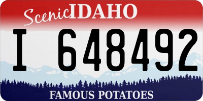 ID license plate I648492