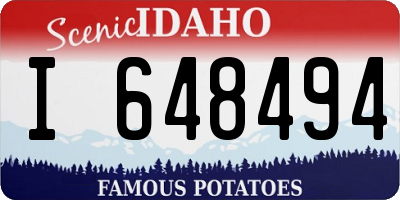 ID license plate I648494