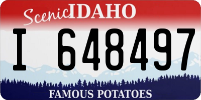 ID license plate I648497