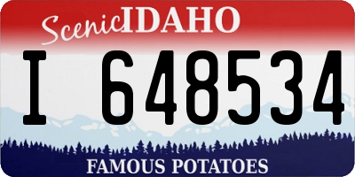 ID license plate I648534