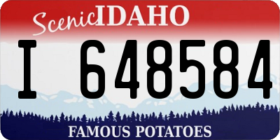 ID license plate I648584