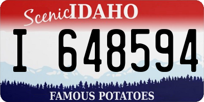 ID license plate I648594