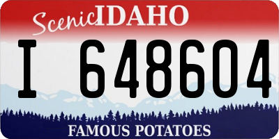 ID license plate I648604