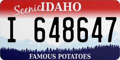 ID license plate I648647
