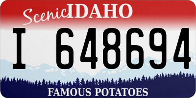 ID license plate I648694