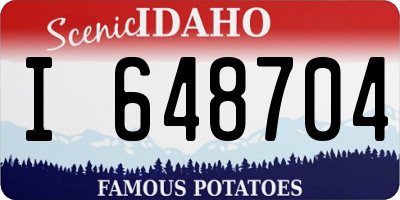 ID license plate I648704
