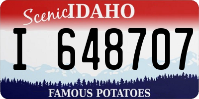 ID license plate I648707