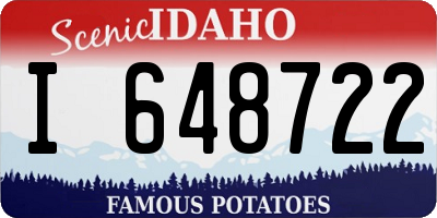 ID license plate I648722