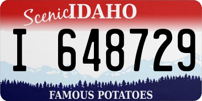 ID license plate I648729