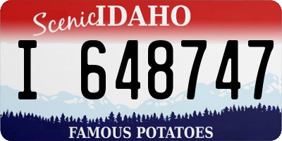 ID license plate I648747