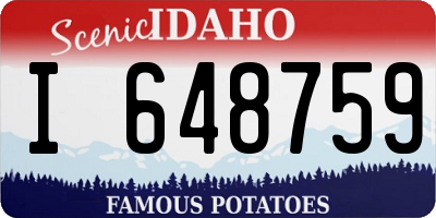ID license plate I648759
