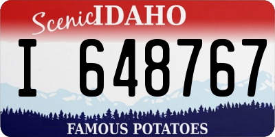 ID license plate I648767