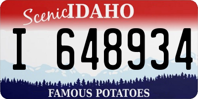 ID license plate I648934
