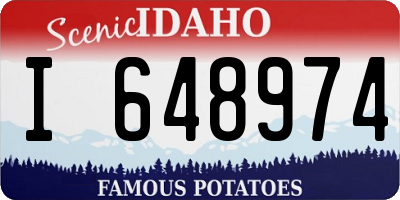 ID license plate I648974