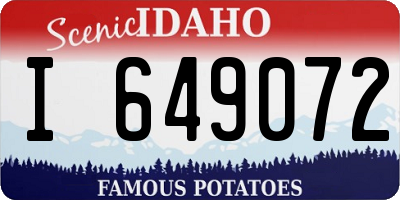 ID license plate I649072