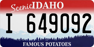 ID license plate I649092