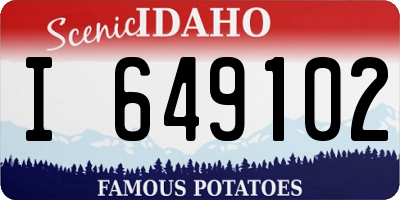 ID license plate I649102