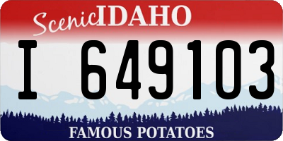 ID license plate I649103