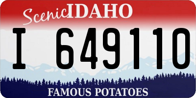 ID license plate I649110